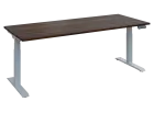Fleximax 28-18 výškově nastavitelný stůl, kovová podnož stříbrná, deska 25 mm, široký 1800 mm, ořech